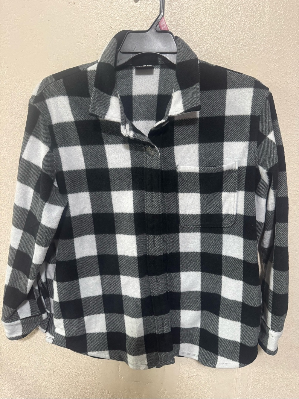 Eddie Bauer Black and White Check Button-Up Shirt